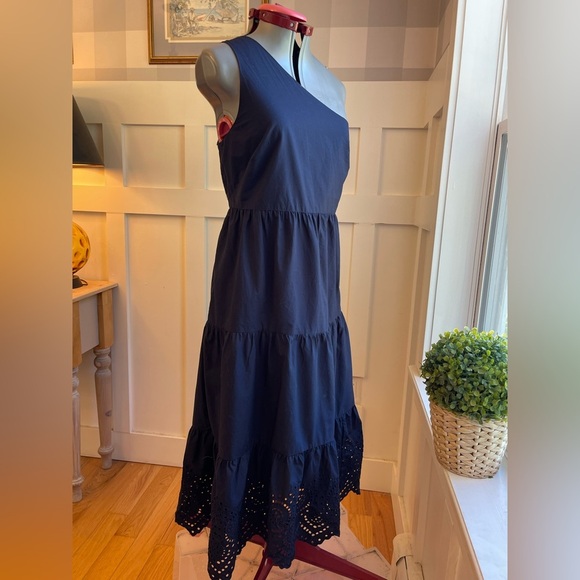 GAP One-Shoulder Black Cotton Dress Size 14P - Picture 2 of 8